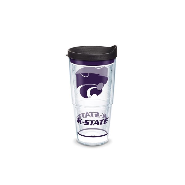 Tervis Tumbler 24 oz Kansas State University Tradition Black/Clear BPA Free Insulated Tumbler with Travel Li 1371132